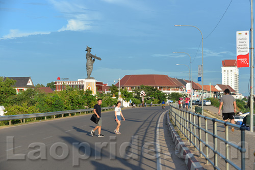 Mekong riverside in Vientiane, Laos