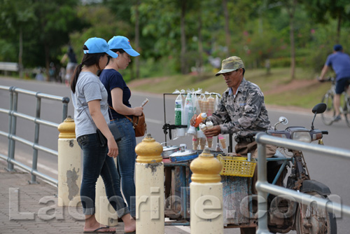 Mekong riverside in Vientiane, Laos