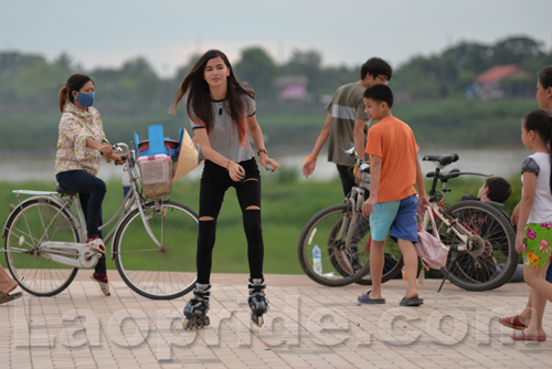 Mekong riverside in Vientiane, Laos