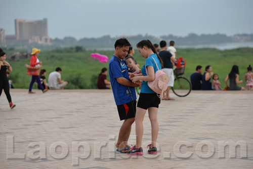 Mekong riverside in Vientiane, Laos