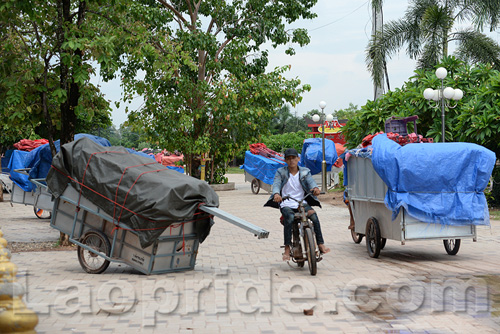 Mekong riverside night market in Vientiane, Laos