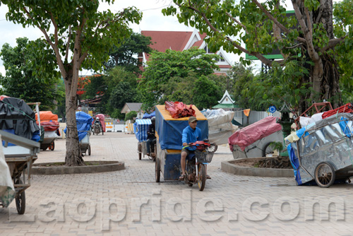 Mekong riverside night market in Vientiane, Laos