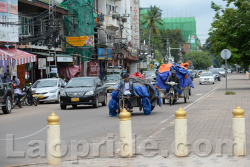 Mekong riverside night market in Vientiane, Laos