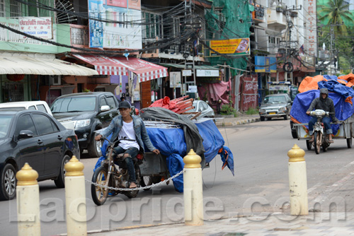 Mekong riverside night market in Vientiane, Laos