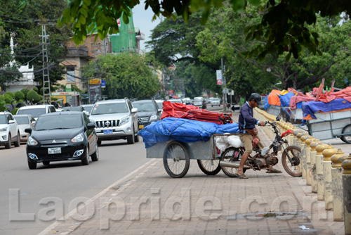 Mekong riverside night market in Vientiane, Laos