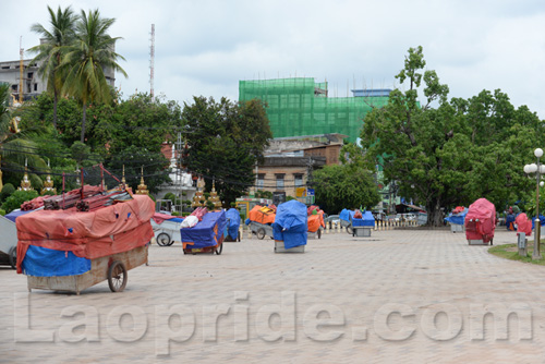 Mekong riverside night market in Vientiane, Laos