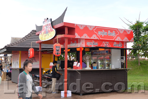 Mekong riverside night market in Vientiane, Laos