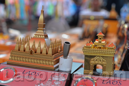 Mekong riverside night market in Vientiane, Laos