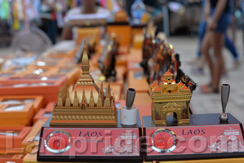 Mekong riverside night market in Vientiane, Laos