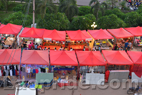 Mekong riverside night market in Vientiane, Laos