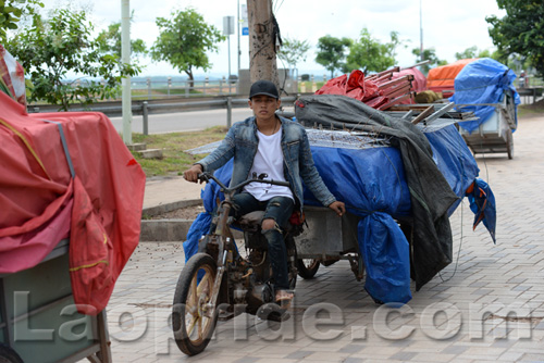 Mekong riverside night market in Vientiane, Laos