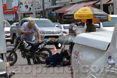 Motorbike accident in Dongpalane, Vientiane, Laos