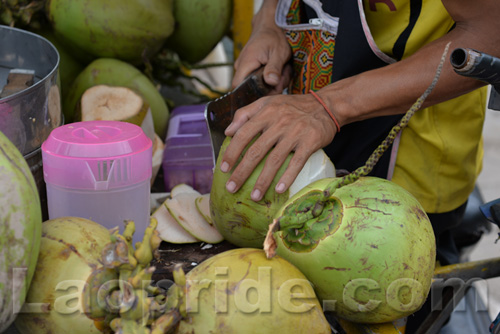 Motorbike street vendor in Vientiane, Laos