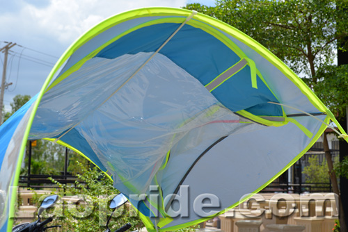 Motorbike sunshade and umbrella in Vientiane, Laos