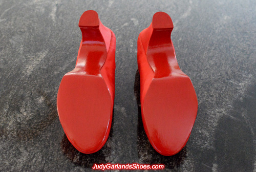 Red glossy soles on Judy Garland's size 5B shoes