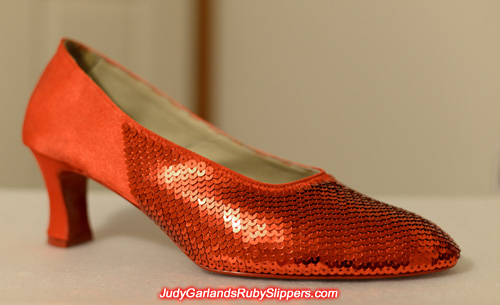 Sequining is very exquisite on the right shoe