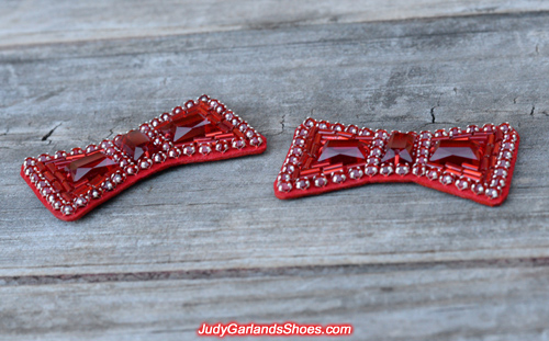 Stunning pair of hand-sewn ruby slipper bows