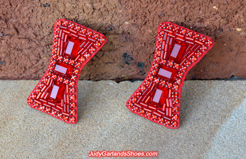 Stunning pair of hand-sewn ruby slipper bows