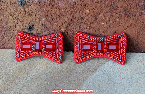 Stunning pair of hand-sewn ruby slipper bows