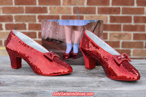 Stunning pair of hand-sewn ruby slippers