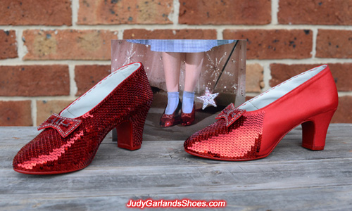 Stunning pair of hand-sewn ruby slippers