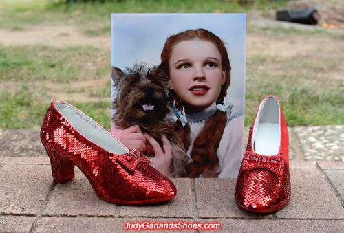 Stunning pair of hand-sewn ruby slippers