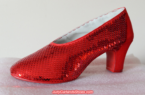 Stunning pair of hand-sewn ruby slippers