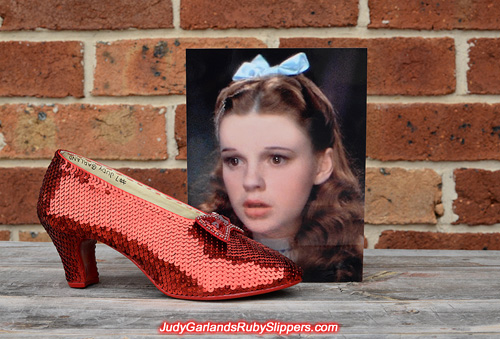 The right shoe is completed for size 5B ruby slippers