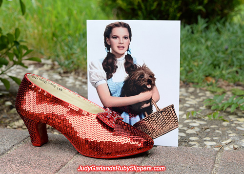 The right shoe is completed for size 5B ruby slippers