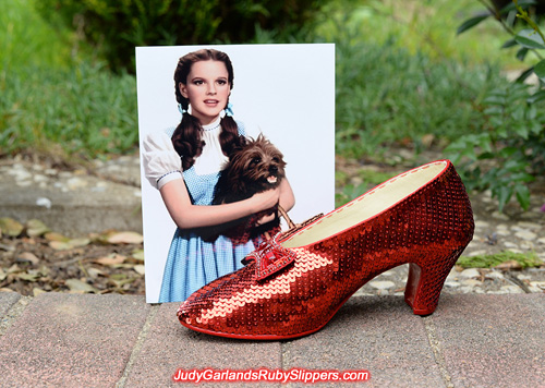 The right shoe is completed for size 5B ruby slippers