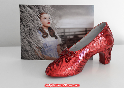 The right shoe of Judy Garland's ruby slippers