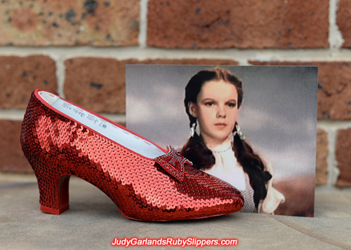 The right shoe of Judy Garland's ruby slippers is finished