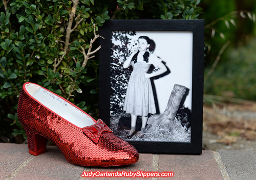 The right shoe of Judy Garland's ruby slippers is finished