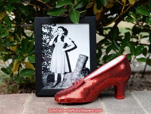 The right shoe of Judy Garland's ruby slippers is finished