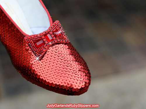 The right shoe of Judy Garland's ruby slippers is finished