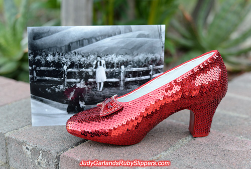 The right shoe of Judy Garland's ruby slippers is finished