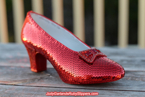 The right shoe of Judy Garland's ruby slippers is finished