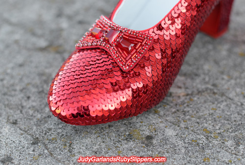 The right shoe of Judy Garland's ruby slippers is finished