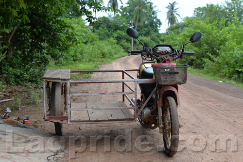 Three-wheeled motorbike in Laos