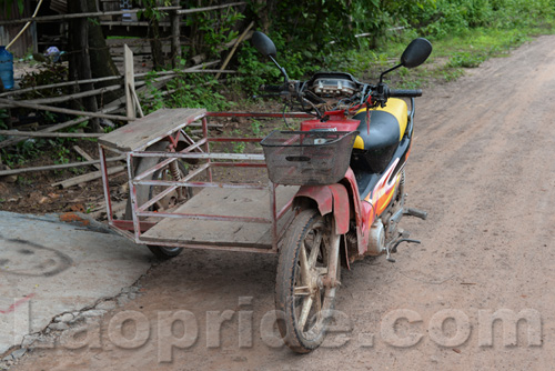 Three-wheeled motorbike in Laos