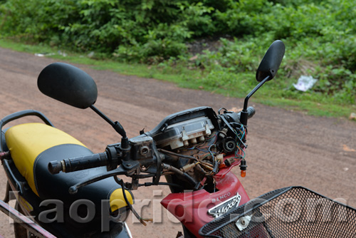 Three-wheeled motorbike in Laos