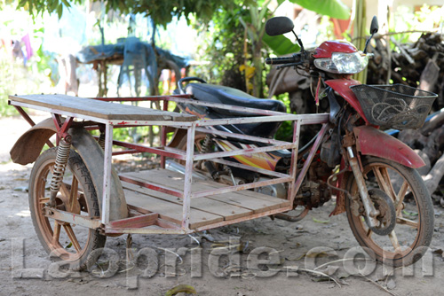 Three-wheeled motorbike in Laos