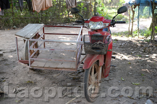 Three-wheeled motorbike in Laos