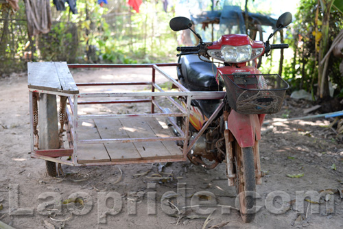 Three-wheeled motorbike in Laos