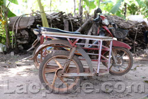 Three-wheeled motorbike in Laos