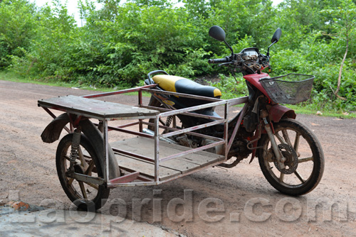 Three-wheeled motorbike in Laos