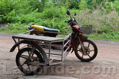 Three-wheeled motorbike in Laos