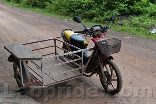 Three-wheeled motorbike in Laos