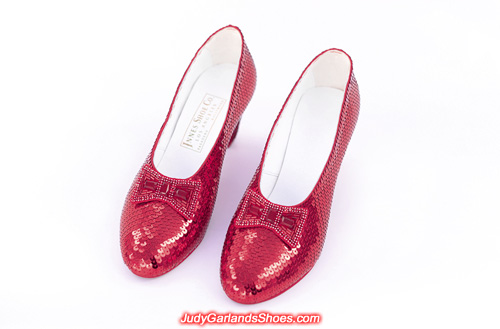 A-grade hand-sewn ruby slippers in Judy Garland's size 5B