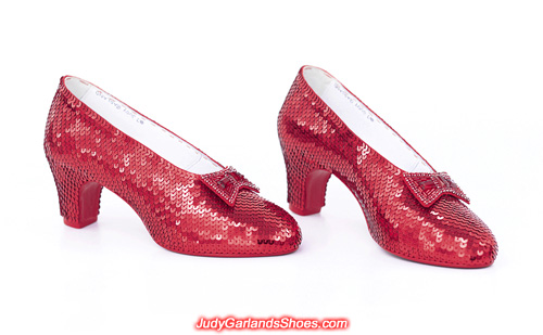 A-grade hand-sewn ruby slippers in Judy Garland's size 5B